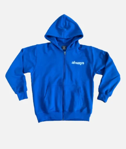 Adwysd Always Up Royal Blue Zip Up Hoodie